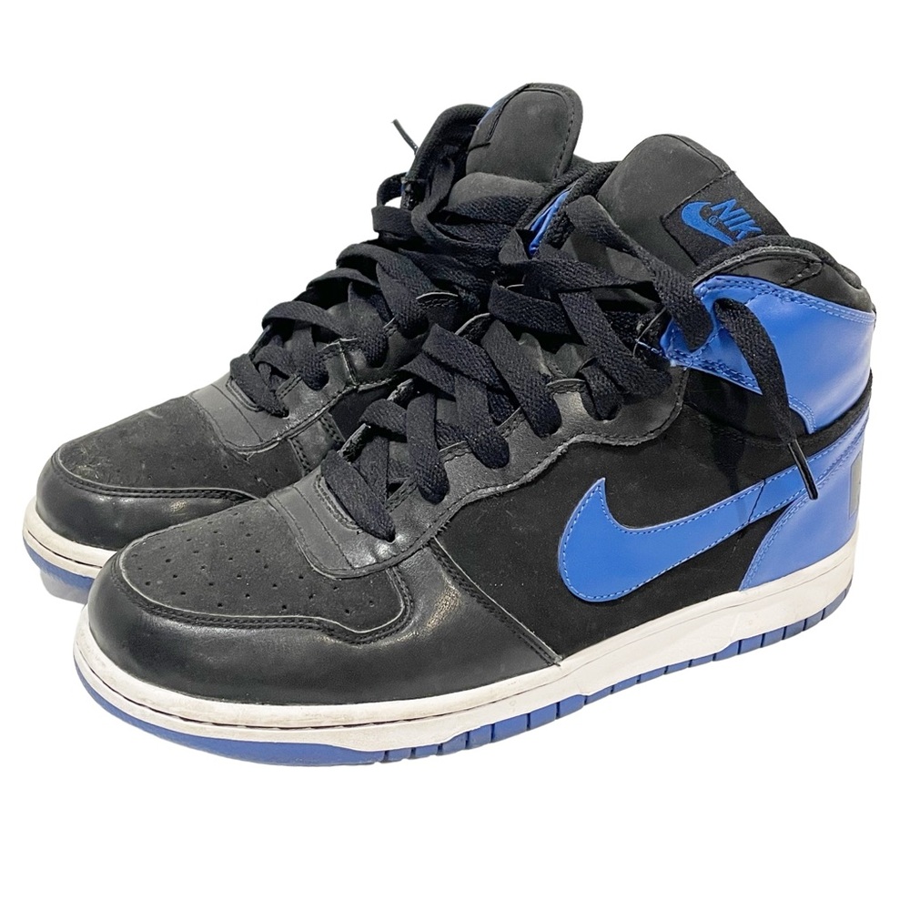 Big Nike Dunk Men’s Size 10 2010 High Premium Retro Black‎ Royal Blue Sneaker